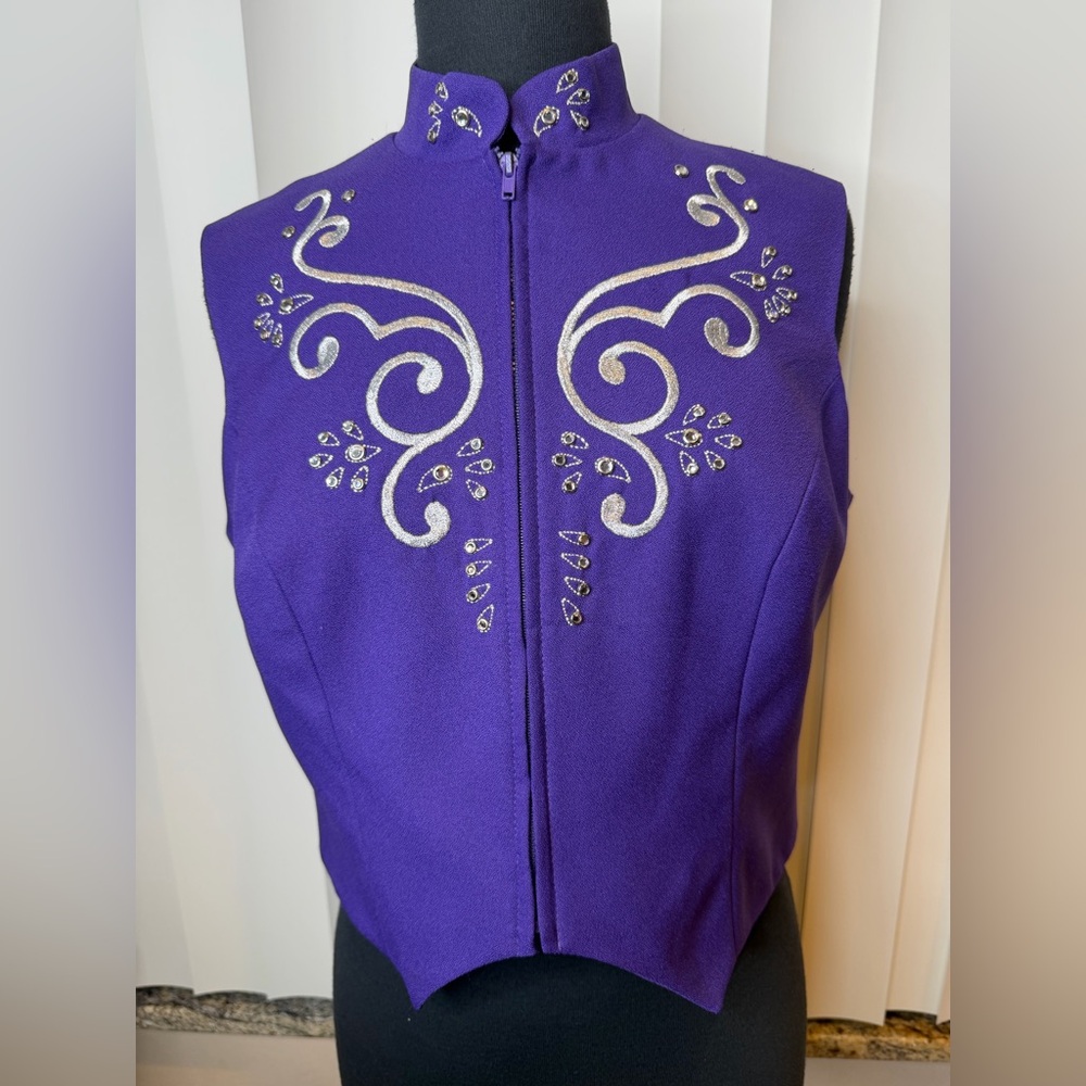 Hobby Horse Purple Silver Embellished Show Vest Made USA